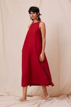 Pippa Red Linen Dress view 10