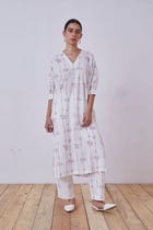 Ratan Red Hand Printed Tunic view 5