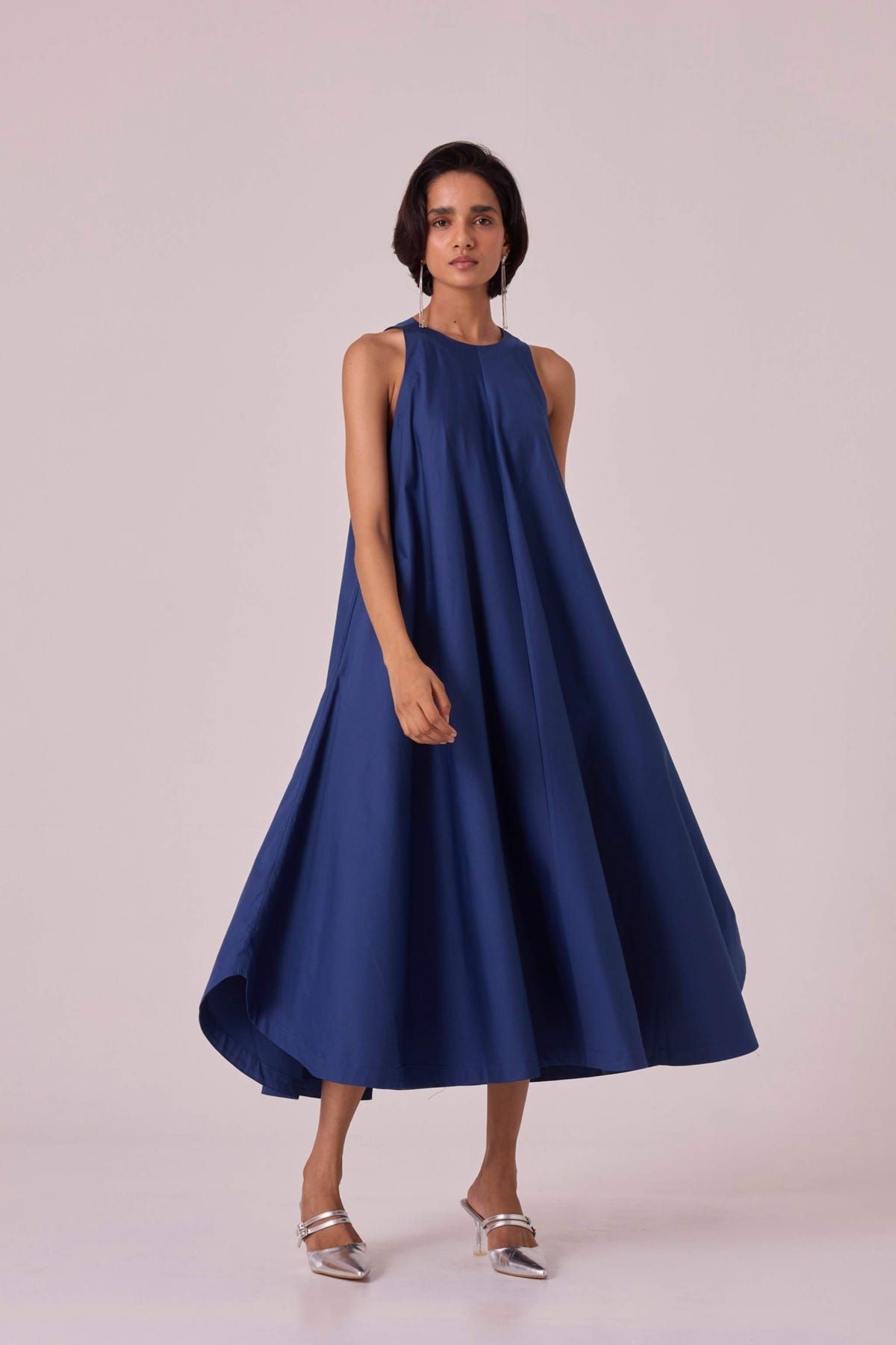 Audric Blue Midi Dress - image 8