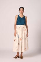 Lyra Blue Silk Top view 5