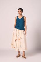 Lyra Blue Silk Top view 6