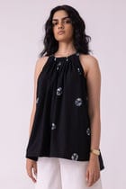 Margo Black Bandhani Handwoven Top view 3