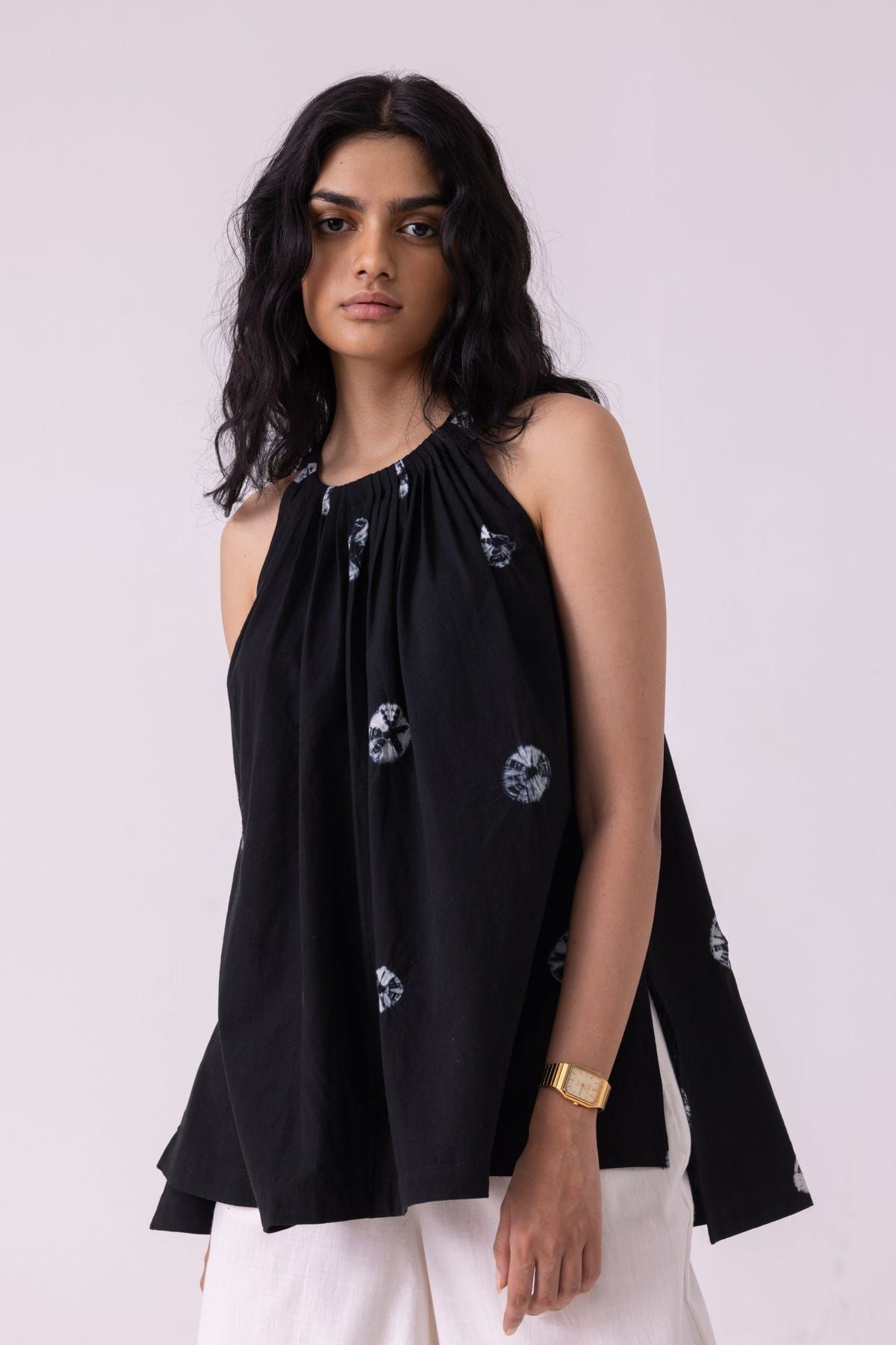 Margo Black Bandhani Handwoven Top - image 7