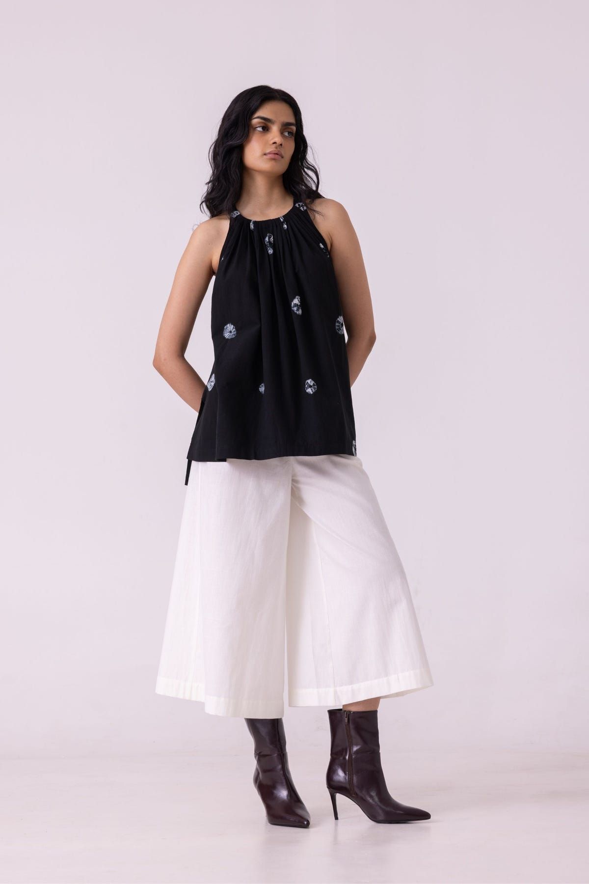 Margo Black Bandhani Handwoven Top - image 8