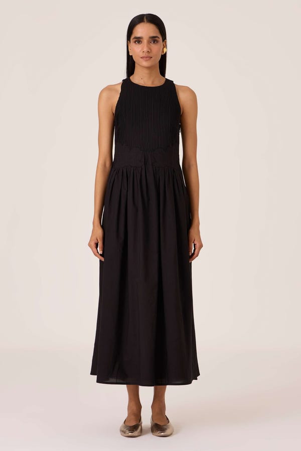 The Summer House — Amani Black Embroidered Dress