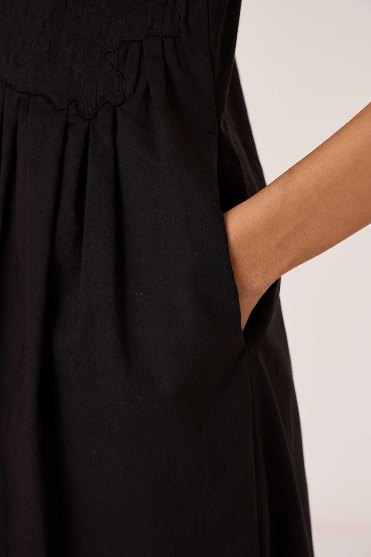 Amani Black Embroidered Dress - image 8