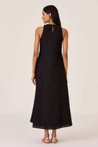 Amani Black Embroidered Dress view 9