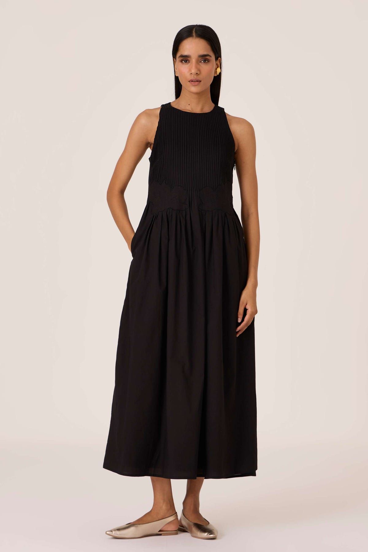 Amani Black Embroidered Dress - image 10