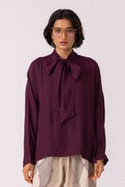 Celie Wine Tie Top view 1