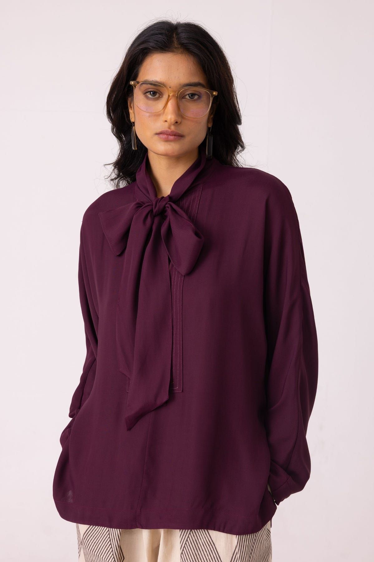 Celie Wine Tie Top - image 2