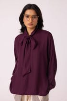 Celie Wine Tie Top view 2
