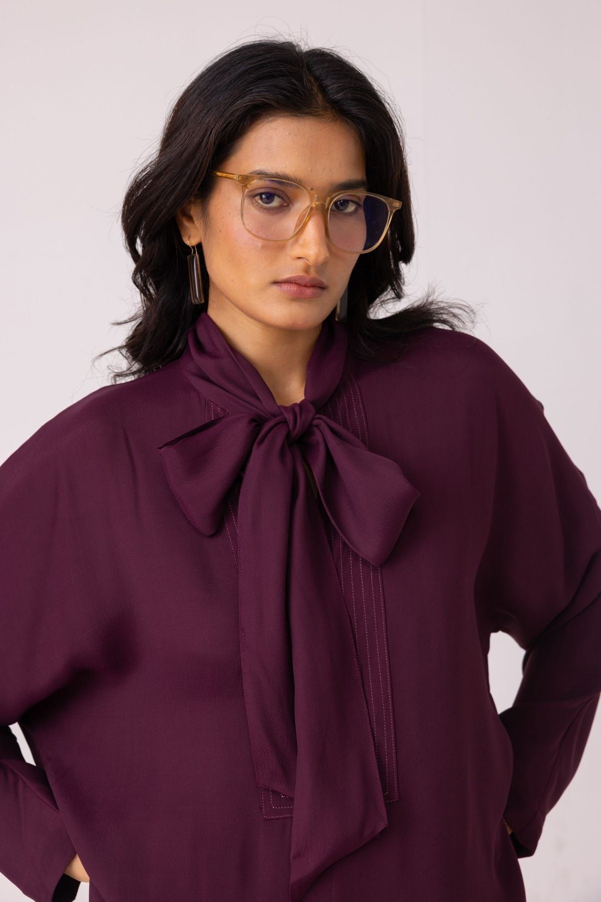Celie Wine Tie Top - image 4