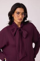 Celie Wine Tie Top view 4