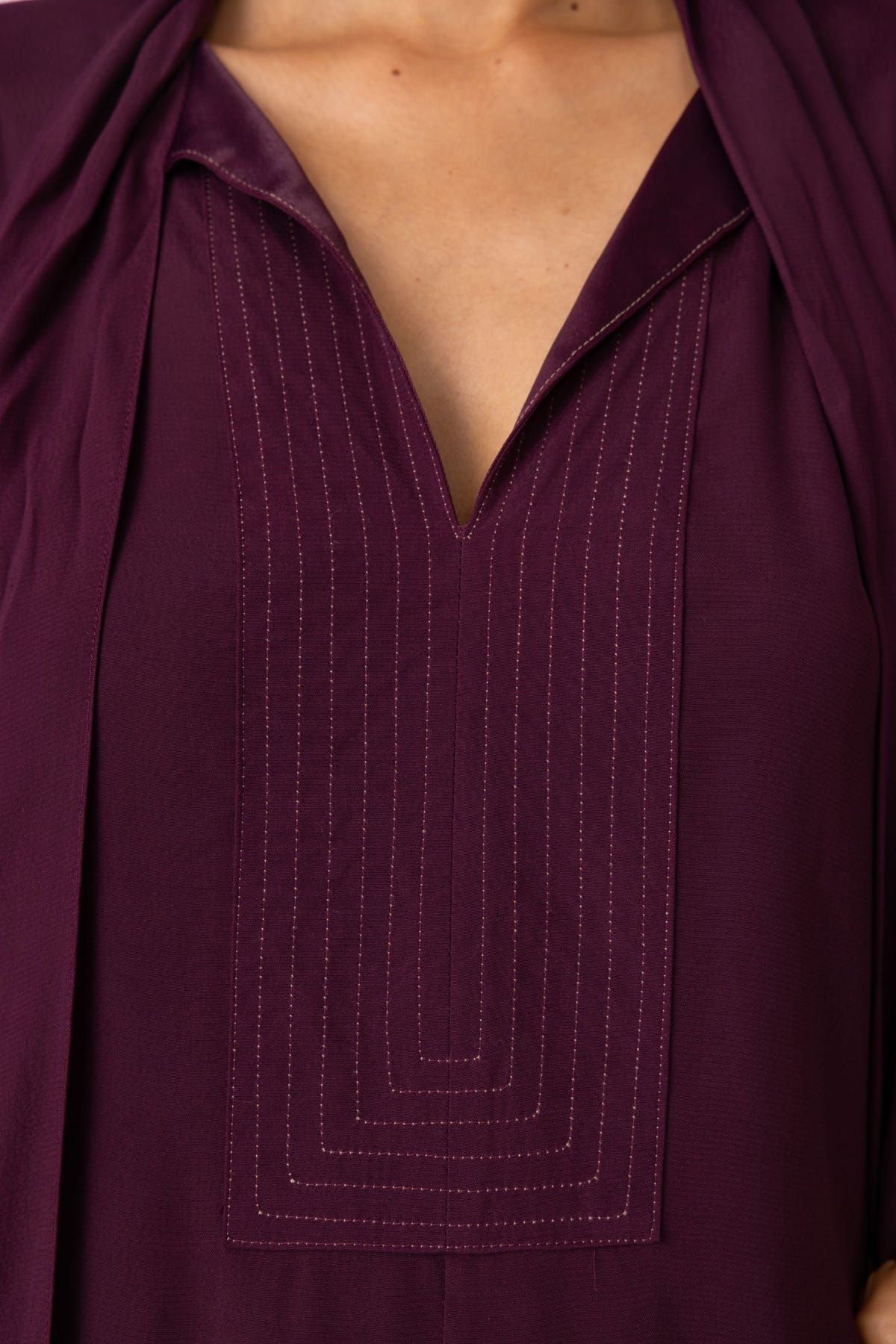 Celie Wine Tie Top - image 7