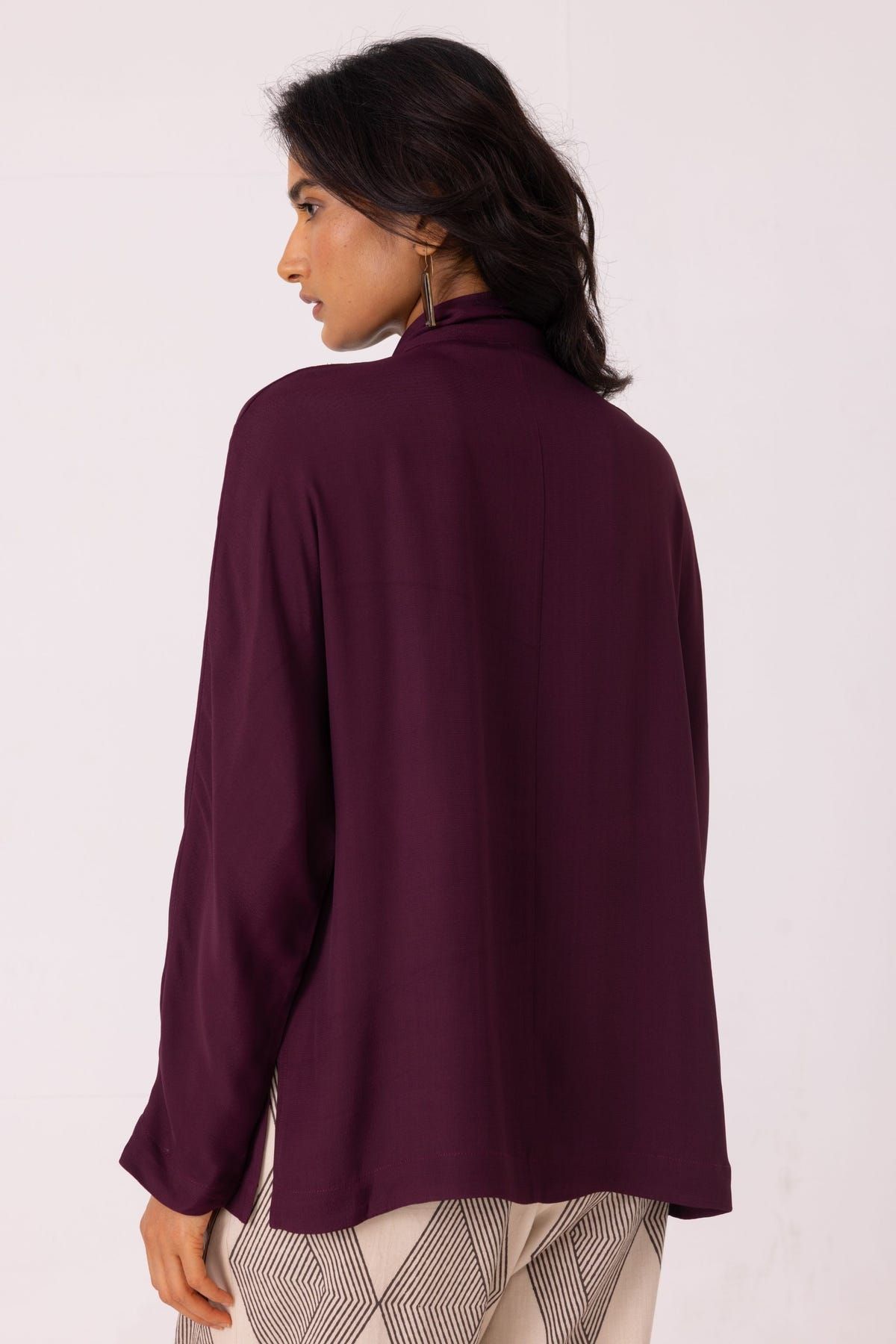 Celie Wine Tie Top - image 10