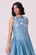 Aleksey Blue Handwoven Maxi Dress view 11