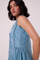 Aleksey Blue Handwoven Maxi Dress view 12
