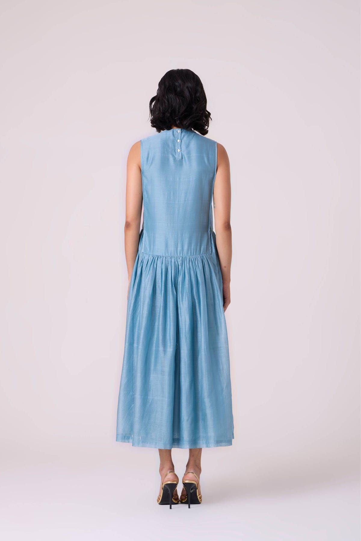 Aleksey Blue Handwoven Maxi Dress - image 13