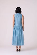 Aleksey Blue Handwoven Maxi Dress view 13