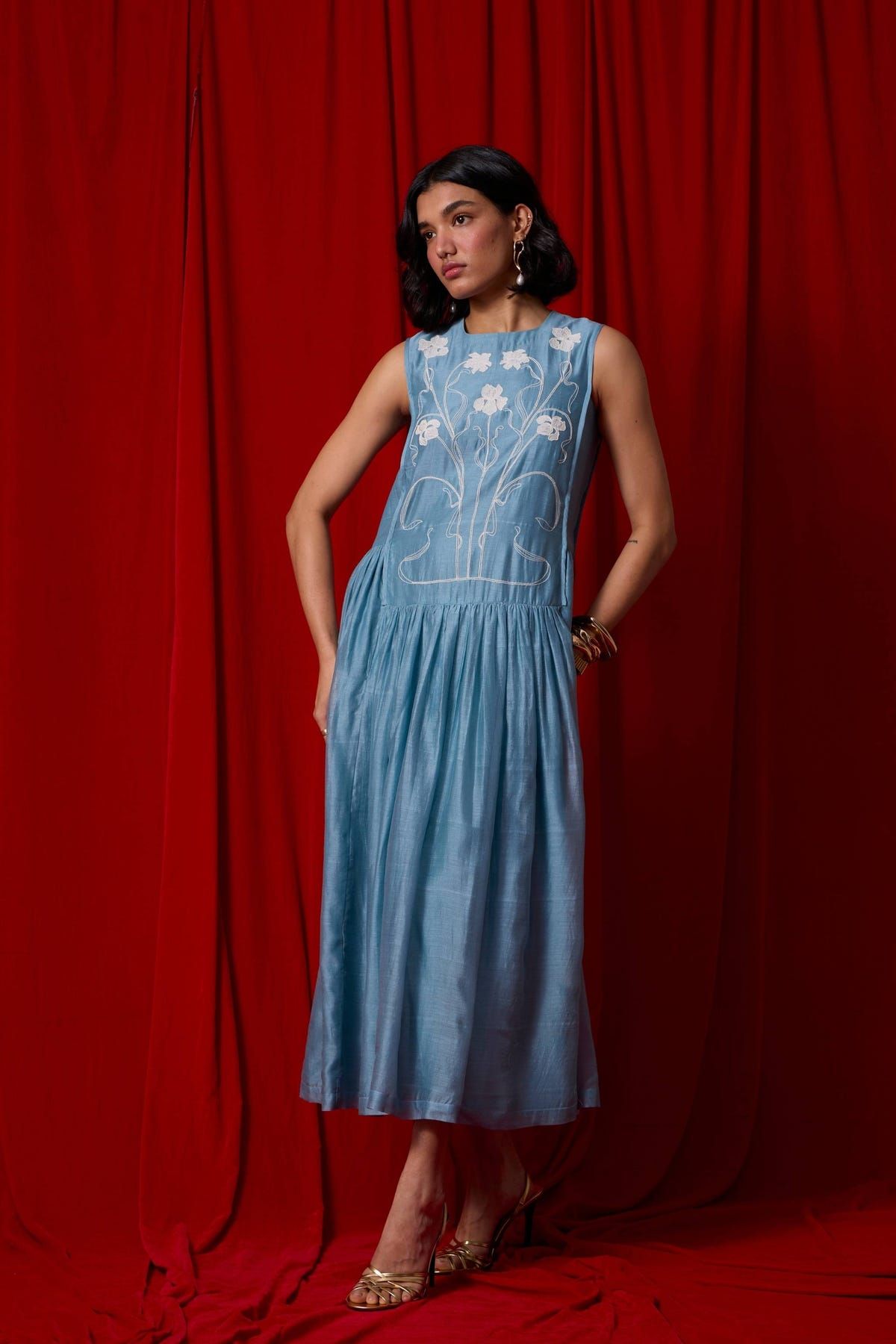 Aleksey Blue Handwoven Maxi Dress - image 14