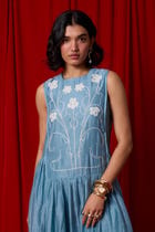Aleksey Blue Handwoven Maxi Dress view 2