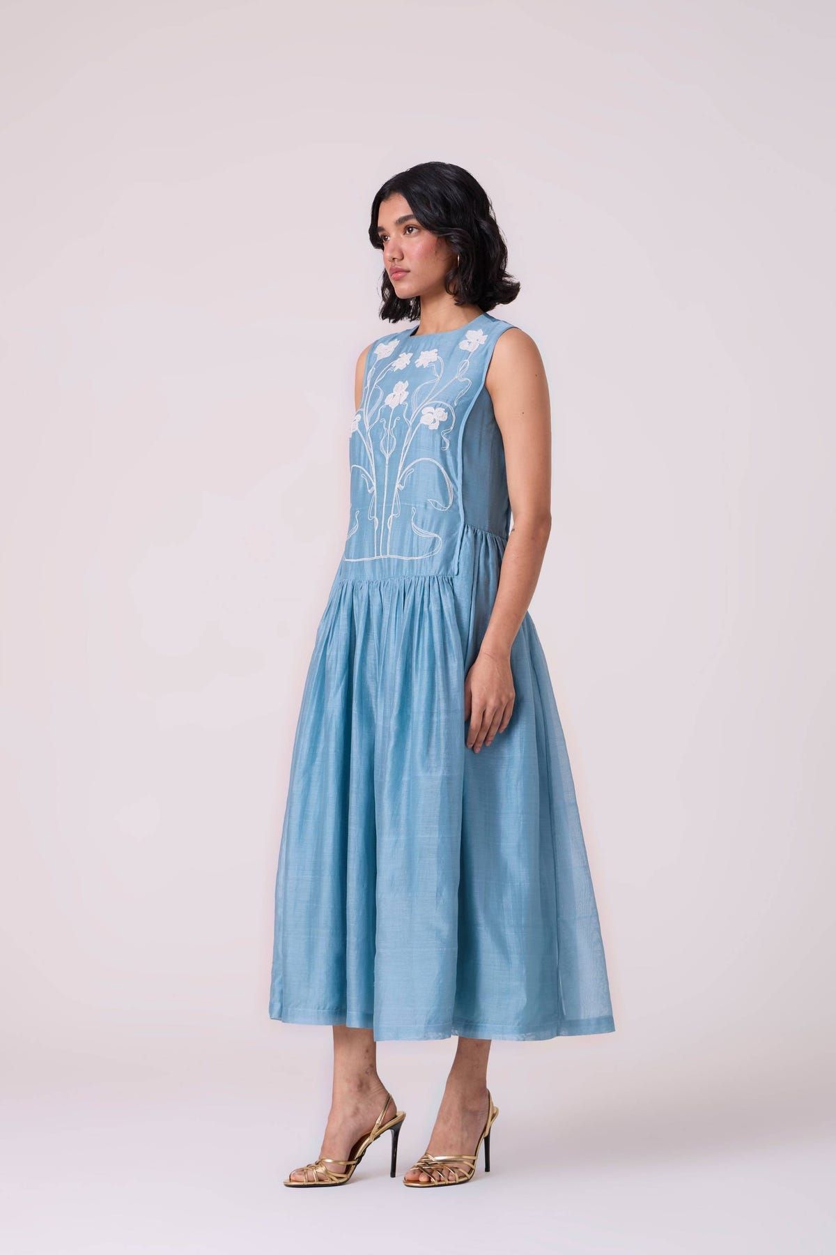 Aleksey Blue Handwoven Maxi Dress - image 4