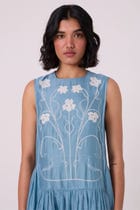 Aleksey Blue Handwoven Maxi Dress view 5
