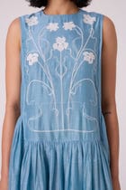 Aleksey Blue Handwoven Maxi Dress view 6