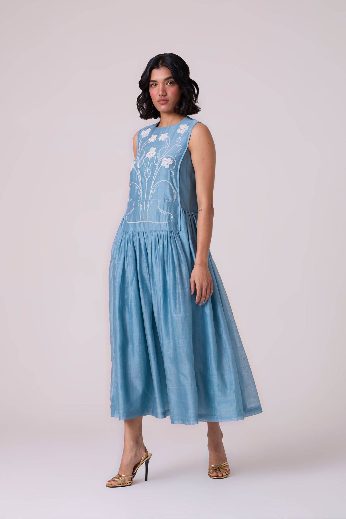 Aleksey Blue Handwoven Maxi Dress - image 9