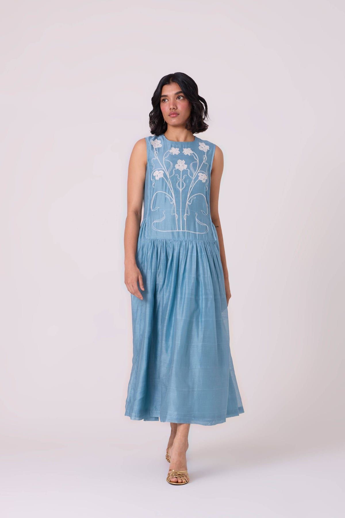Aleksey Blue Handwoven Maxi Dress - image 10