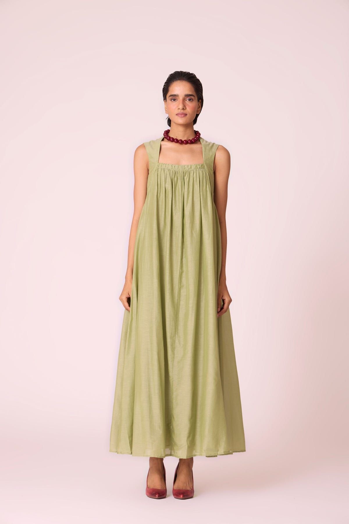 Themis Green Maxi Dress - image 3
