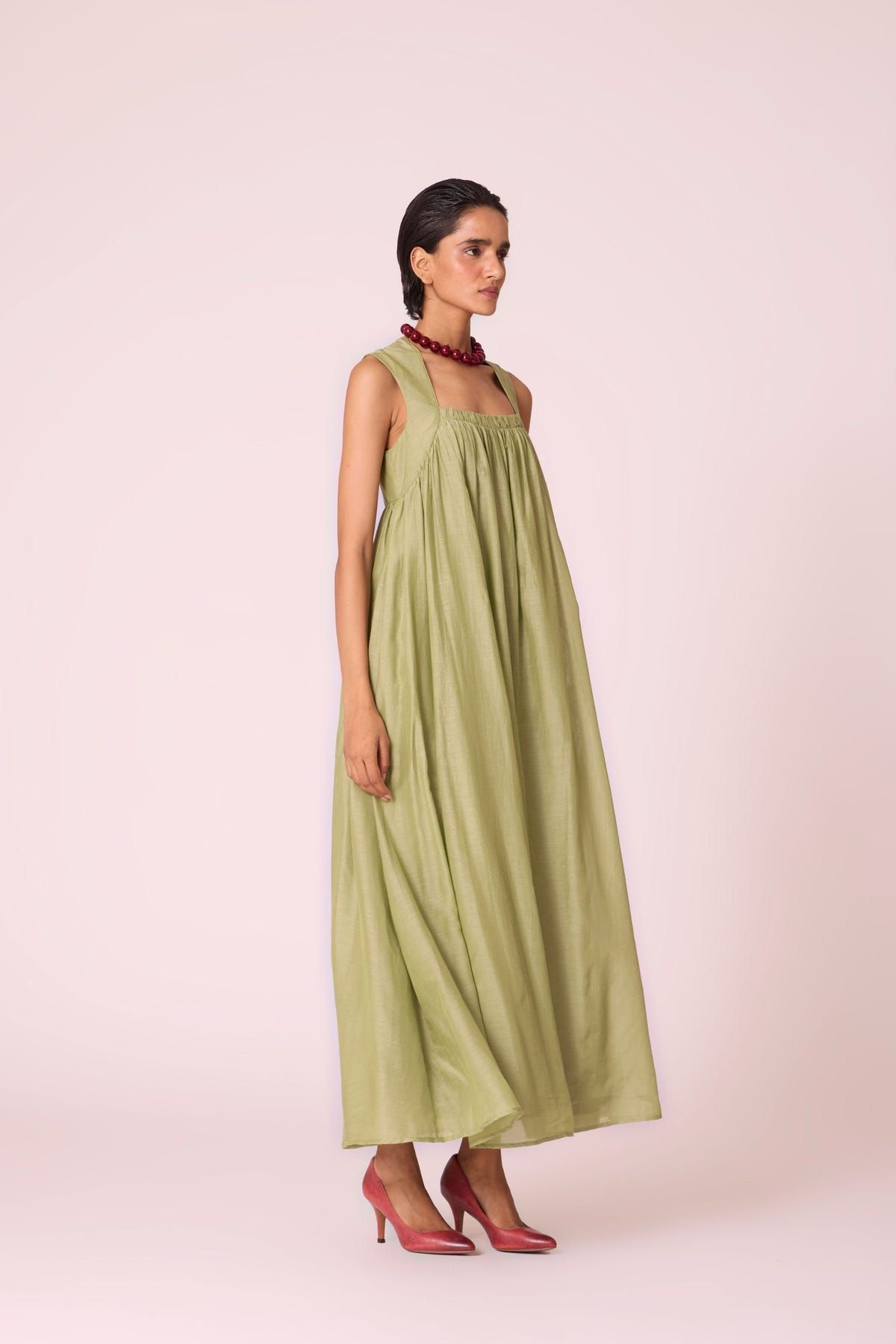 Themis Green Maxi Dress - image 4