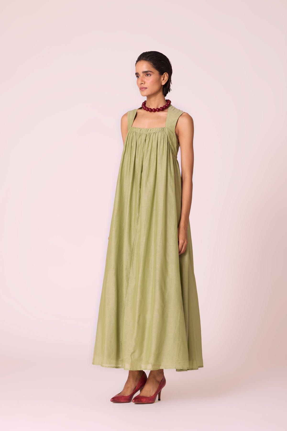 Themis Green Maxi Dress - image 5