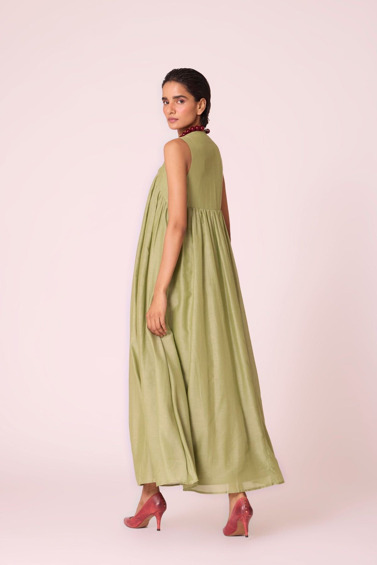 Themis Green Maxi Dress - image 10