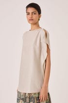 Janith Beige Linen Top view 1