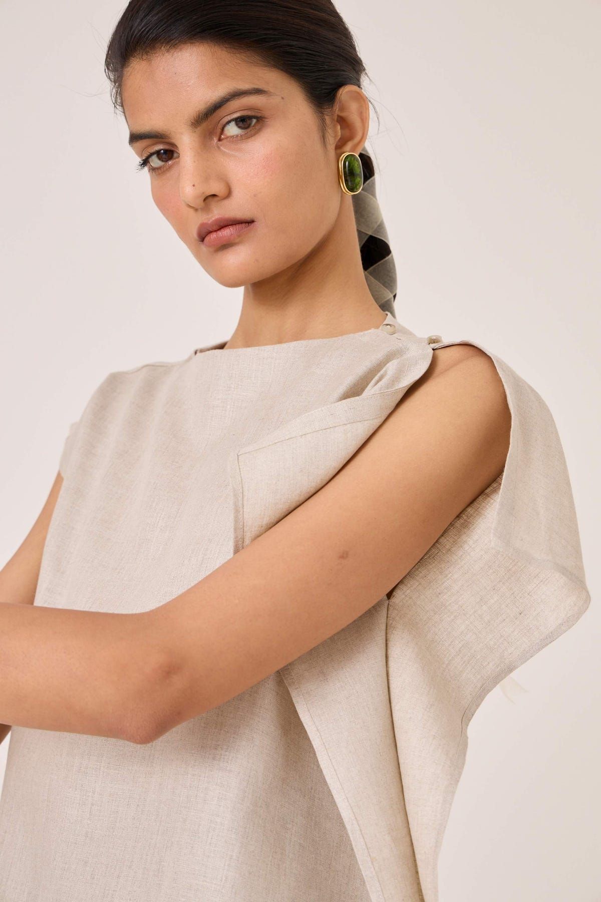 Janith Beige Linen Top - image 5