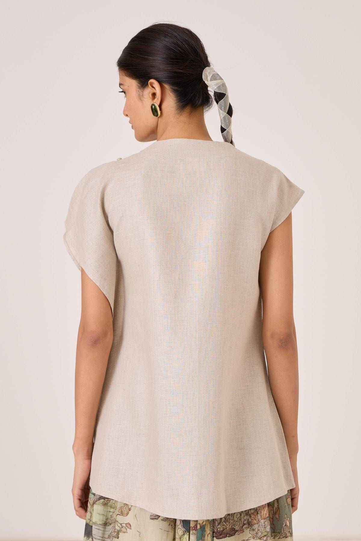 Janith Beige Linen Top - image 6