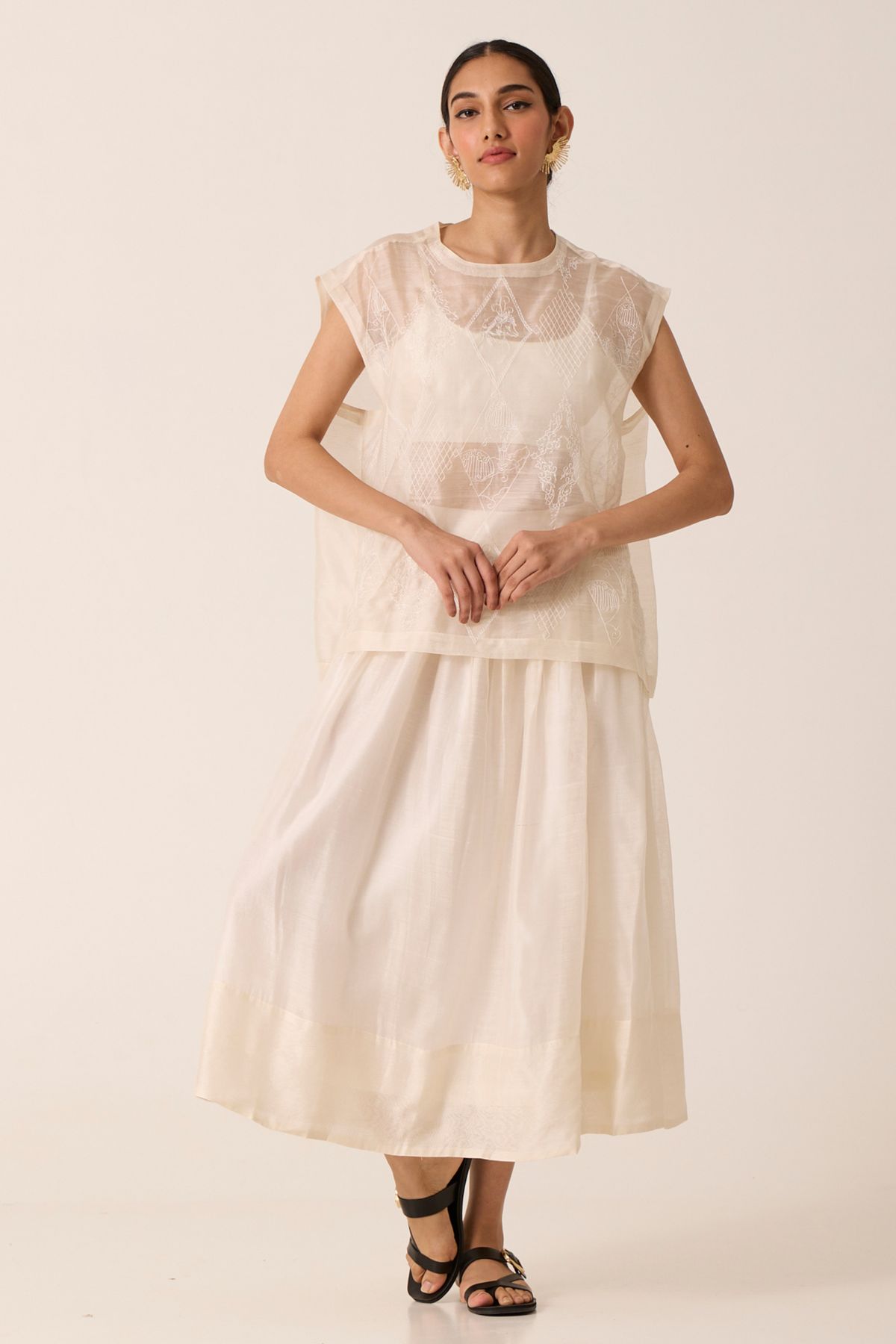 Sahir Handwoven Gathered Skirt - image 2