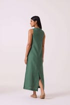 Pierre Green Linen Dress view 11