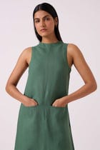 Pierre Green Linen Dress view 3