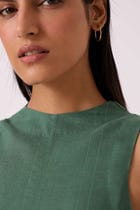 Pierre Green Linen Dress view 5