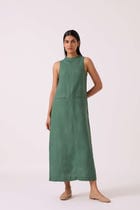 Pierre Green Linen Dress view 6