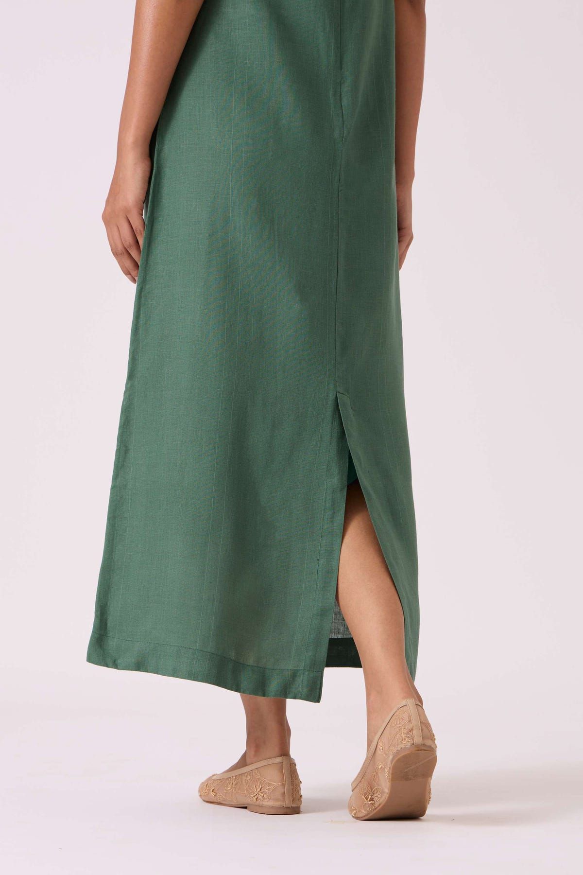 Pierre Green Linen Dress - image 10