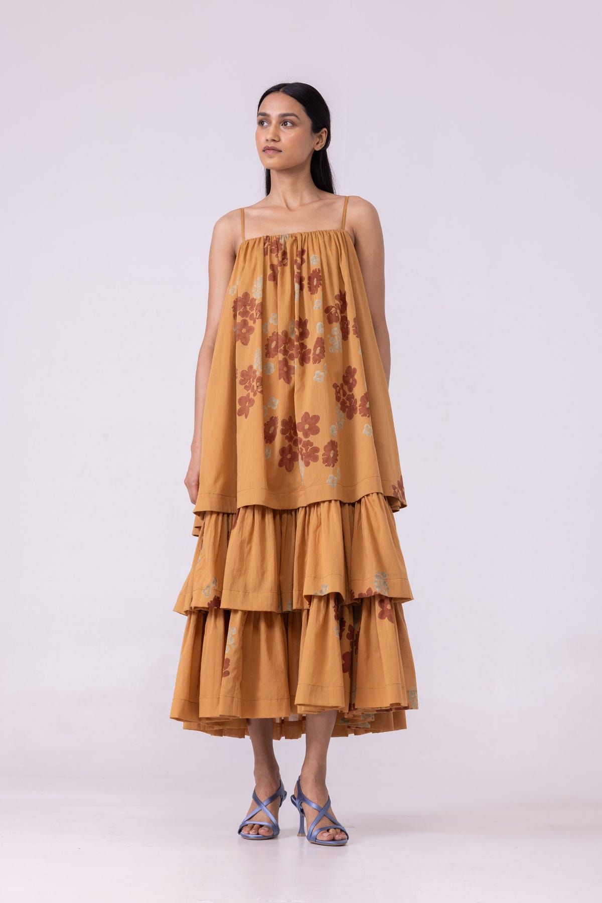 Lev Floral Hand Printed Tiered Dress - image 3