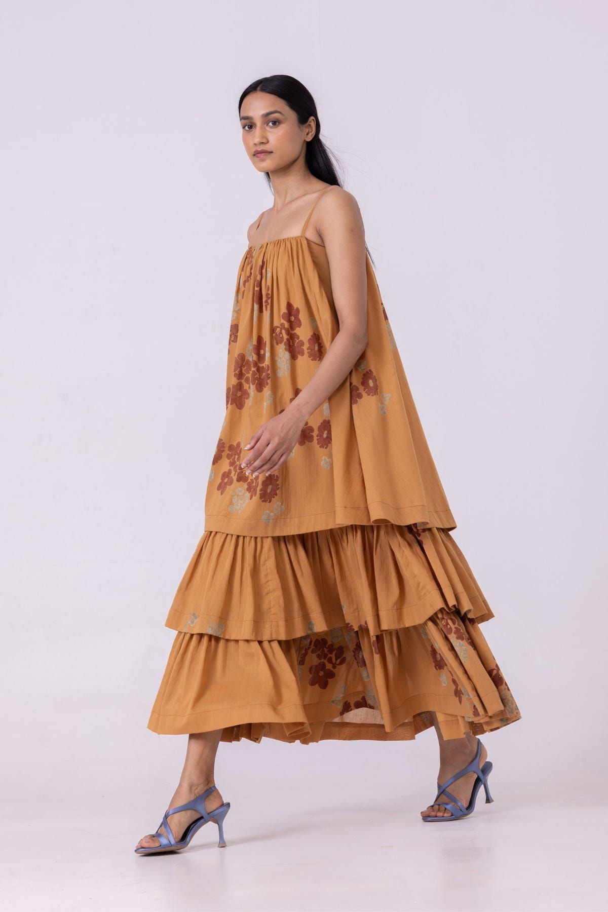 Lev Floral Hand Printed Tiered Dress - image 4