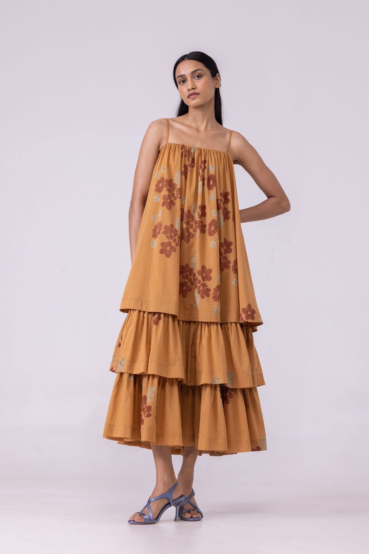 Lev Floral Hand Printed Tiered Dress - image 6