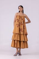 Lev Floral Hand Printed Tiered Dress view 6