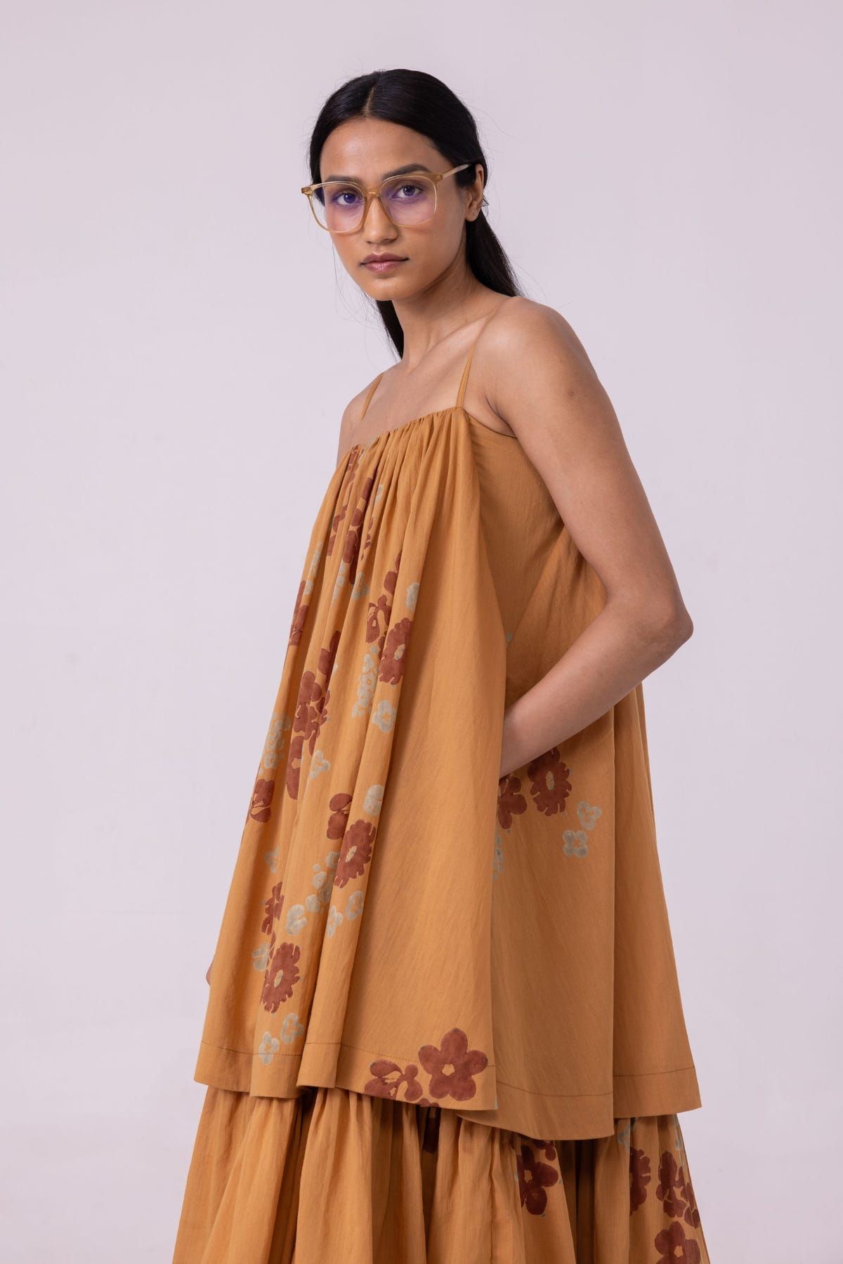 Lev Floral Hand Printed Tiered Dress - image 8
