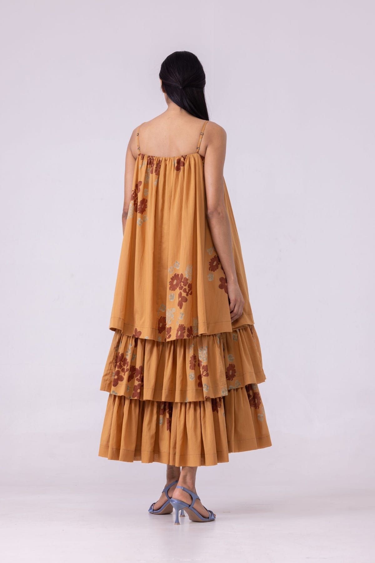 Lev Floral Hand Printed Tiered Dress - image 9