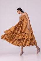 Lev Floral Hand Printed Tiered Dress view 10